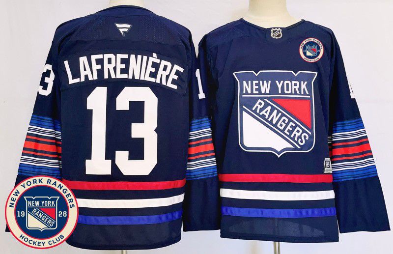 Men New York Rangers #13 Lafreniere Blue Fanatics 2025 NHL Jersey style 4->new york rangers->NHL Jersey